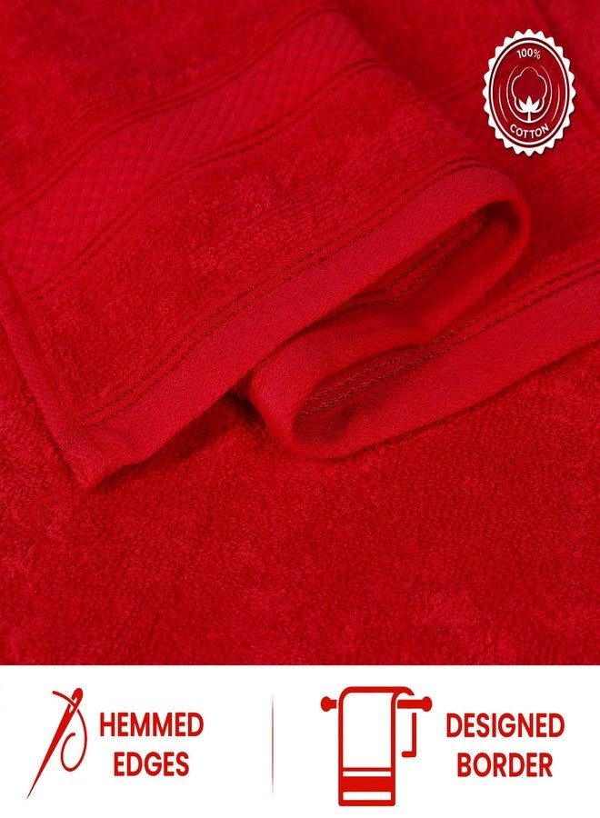 Casa Lino Face Towels & Body Wash Cloths for Showering - 100% Cotton Wash Cloths for Bathroom - Highly Absorbent & Quick Drying Washcloth Set - Cotton Washcloths 24 Pack (12" x 12") - (Red) - Image 4